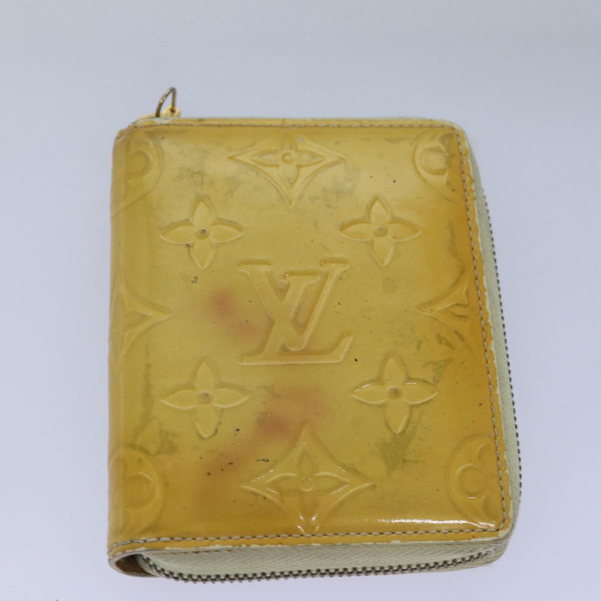 LOUIS VUITTON Monogram Vernis Wallet 3Set Beige Lime Yellow LV Auth hk1324