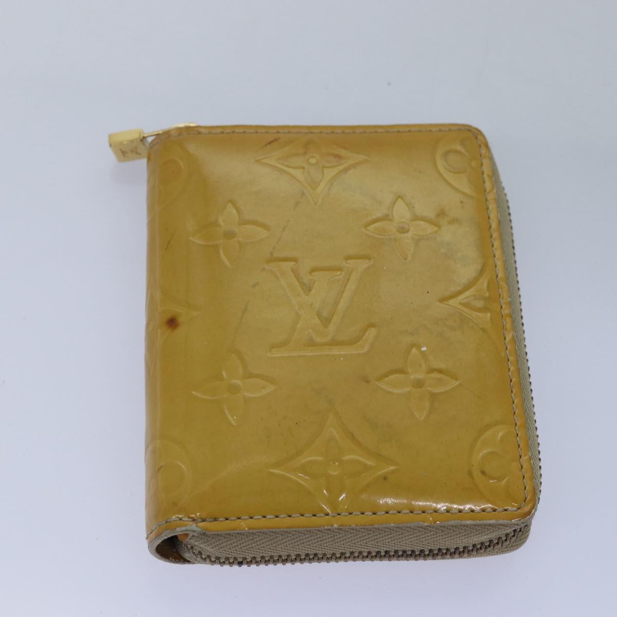 LOUIS VUITTON Monogram Vernis Wallet 3Set Beige Lime Yellow LV Auth hk1324