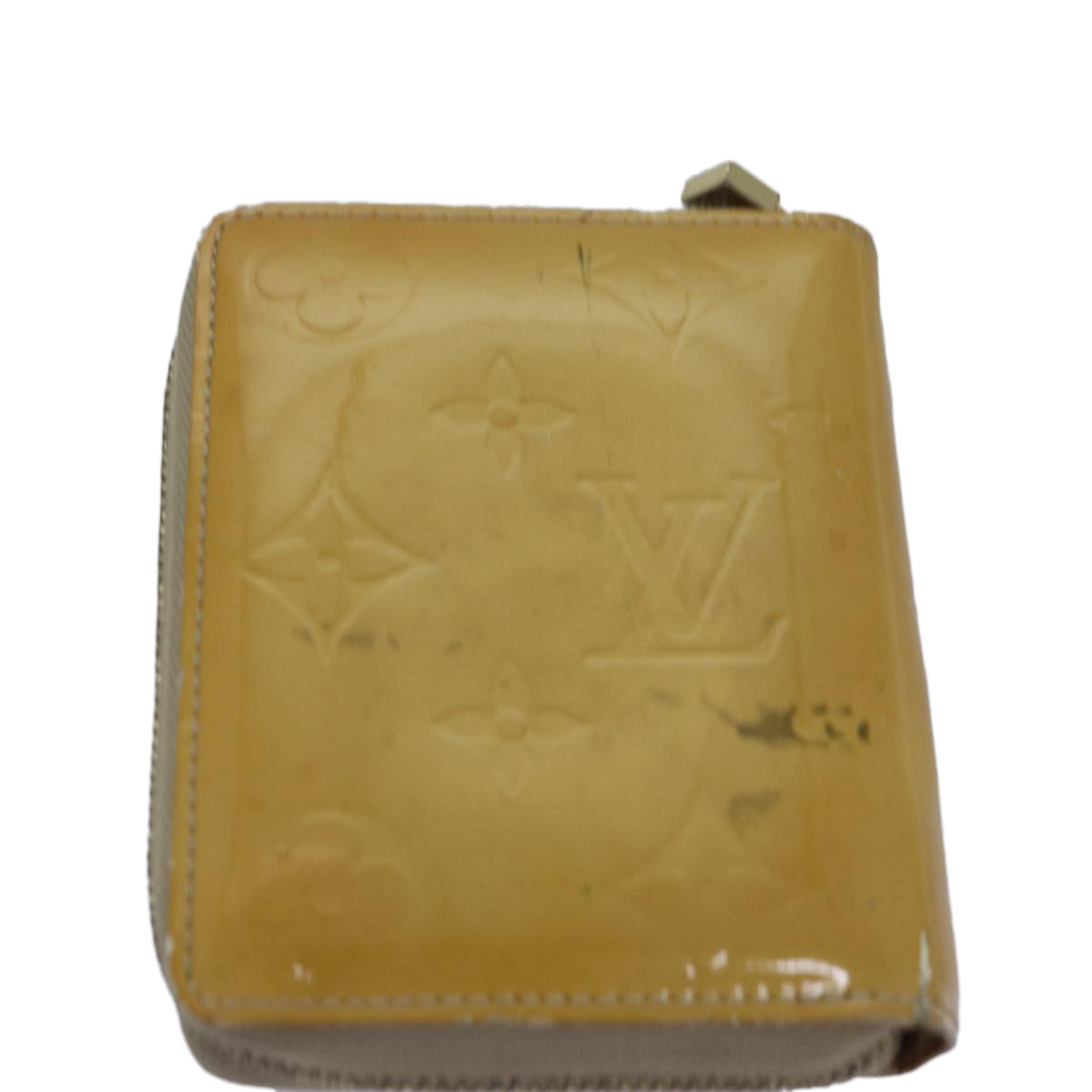 LOUIS VUITTON Monogram Vernis Wallet 3Set Beige Lime Yellow LV Auth hk1324 - 0