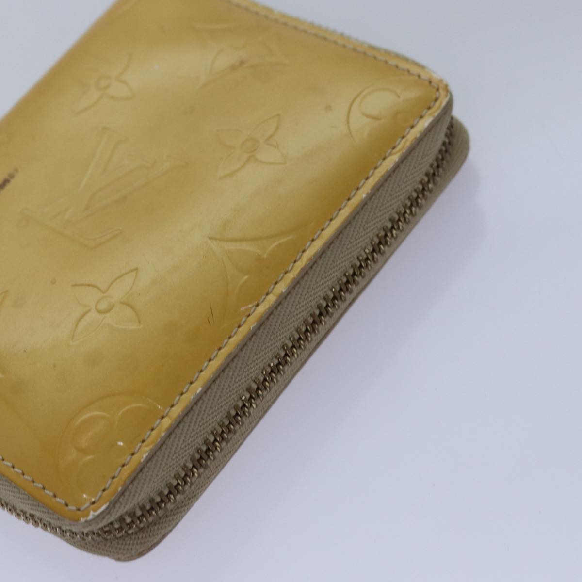 LOUIS VUITTON Monogram Vernis Wallet 3Set Beige Lime Yellow LV Auth hk1324