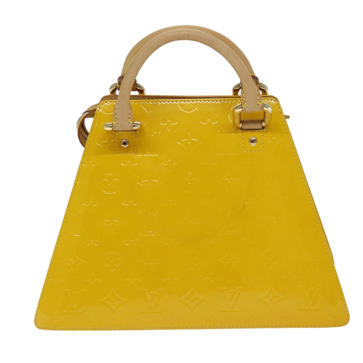 LOUIS VUITTON Monogram Vernis Forsyth Hand Bag Jaune M91112 LV Auth hk1325 - 0