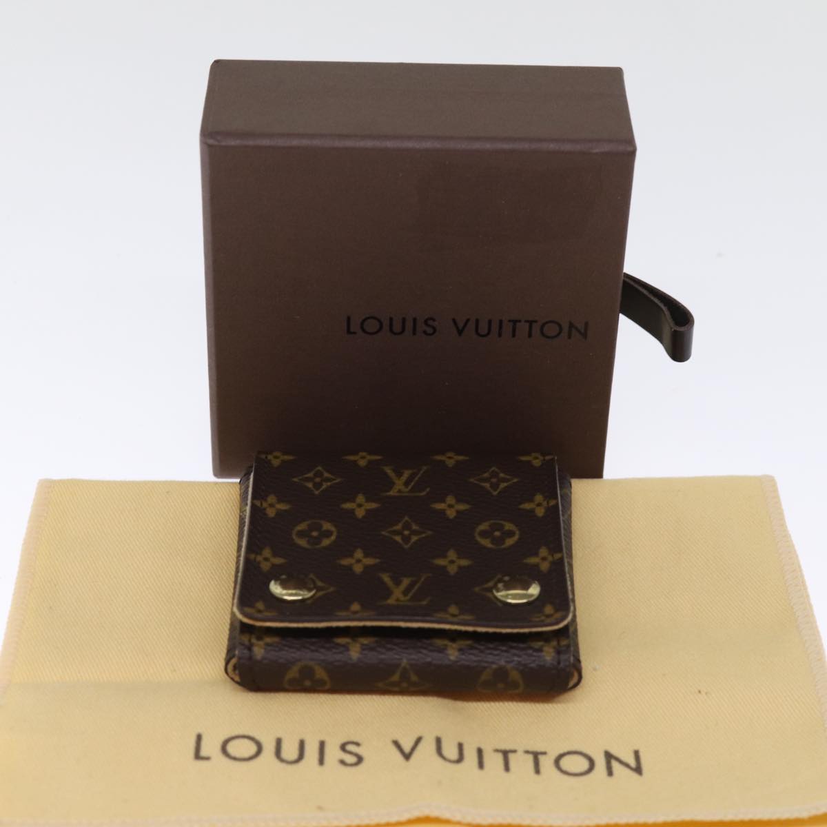 LOUIS VUITTON Monogram Jewelry Case Jewelry Box LV Auth hk1329