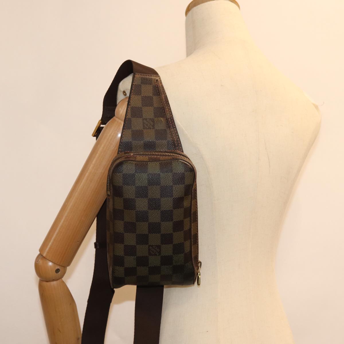 LOUIS VUITTON Damier Ebene Geronimos Shoulder Bag N51994 LV Auth hk1335