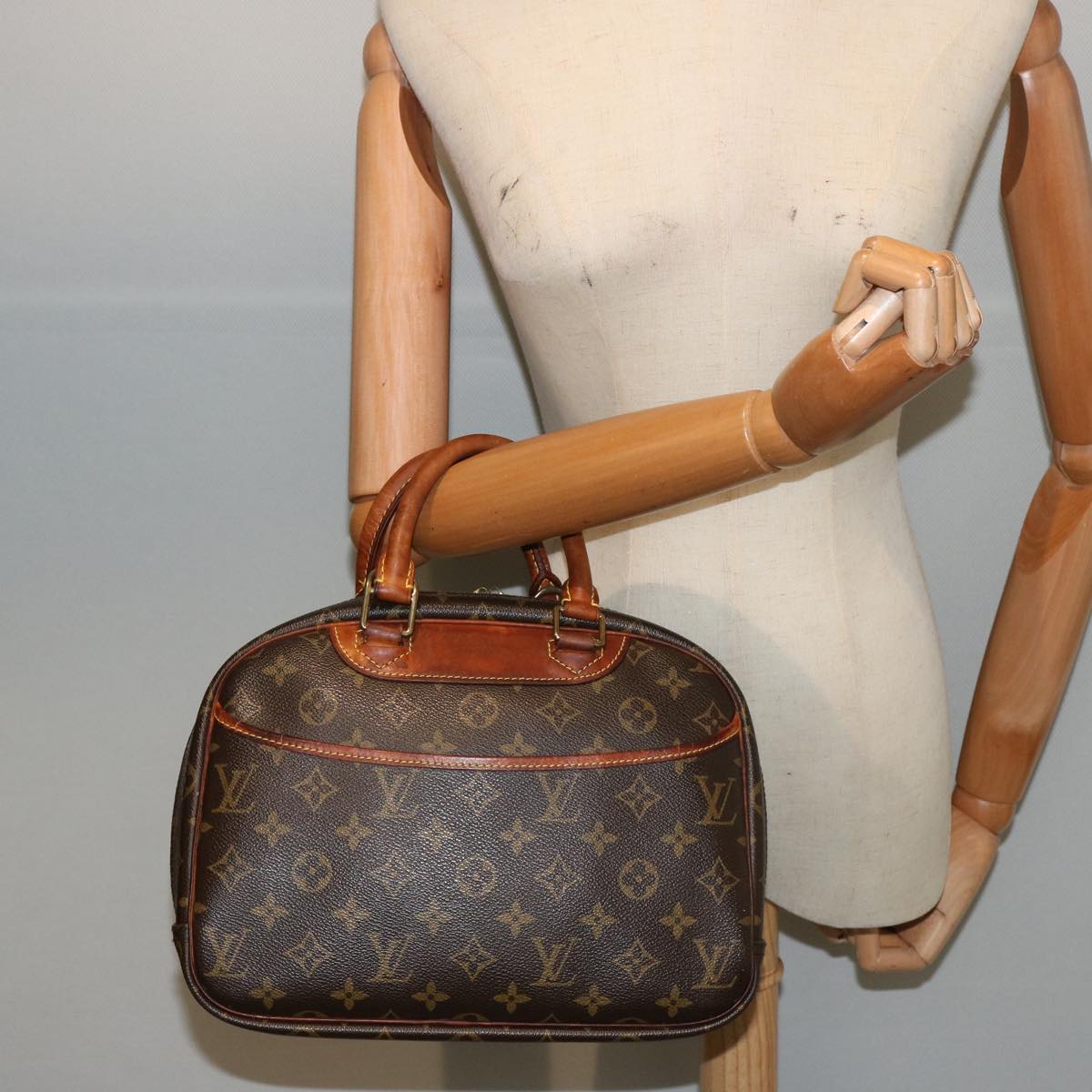 LOUIS VUITTON Monogram Trouville Hand Bag M42228 LV Auth hk1348