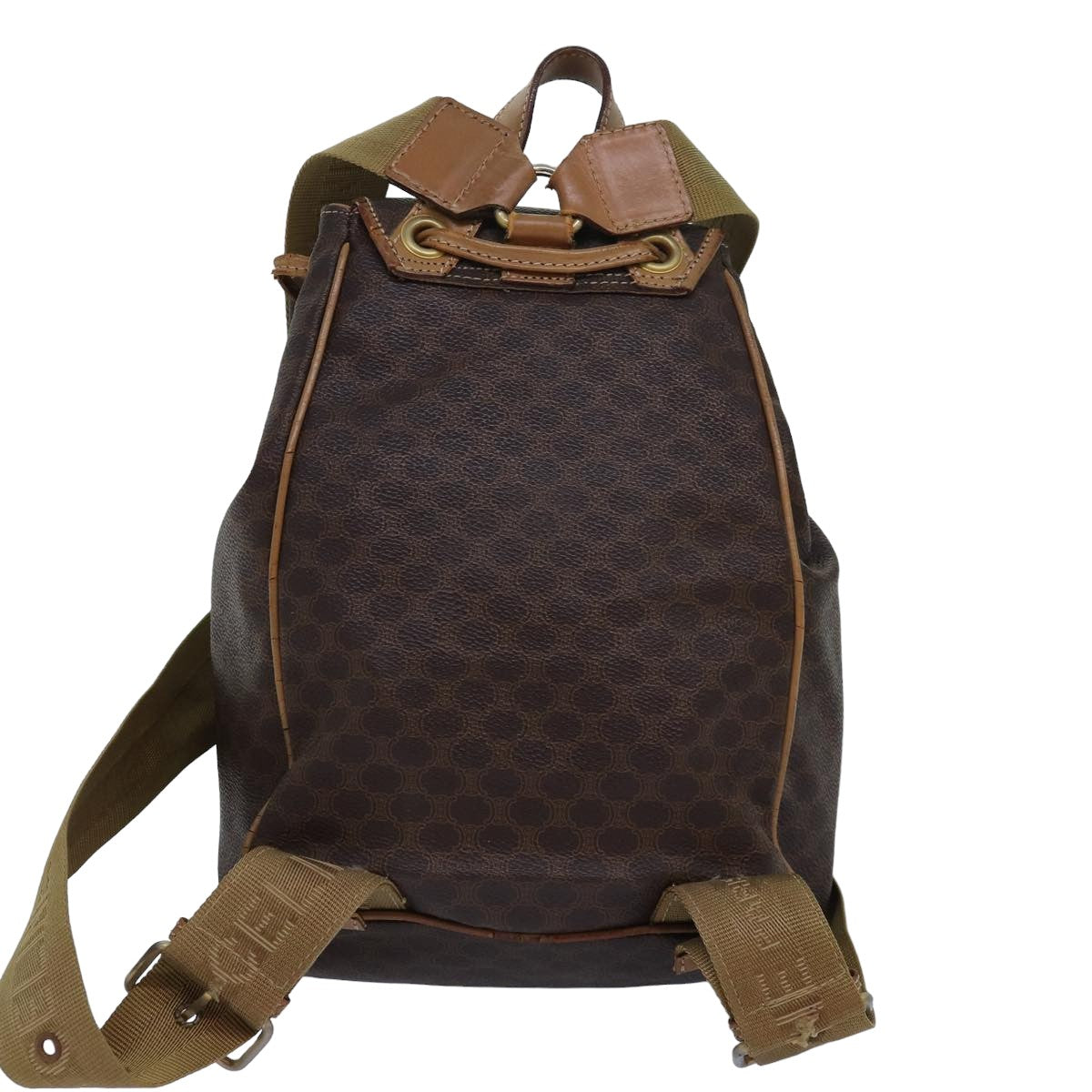 CELINE Macadam Canvas Backpack PVC Brown Auth hk1383 - 0