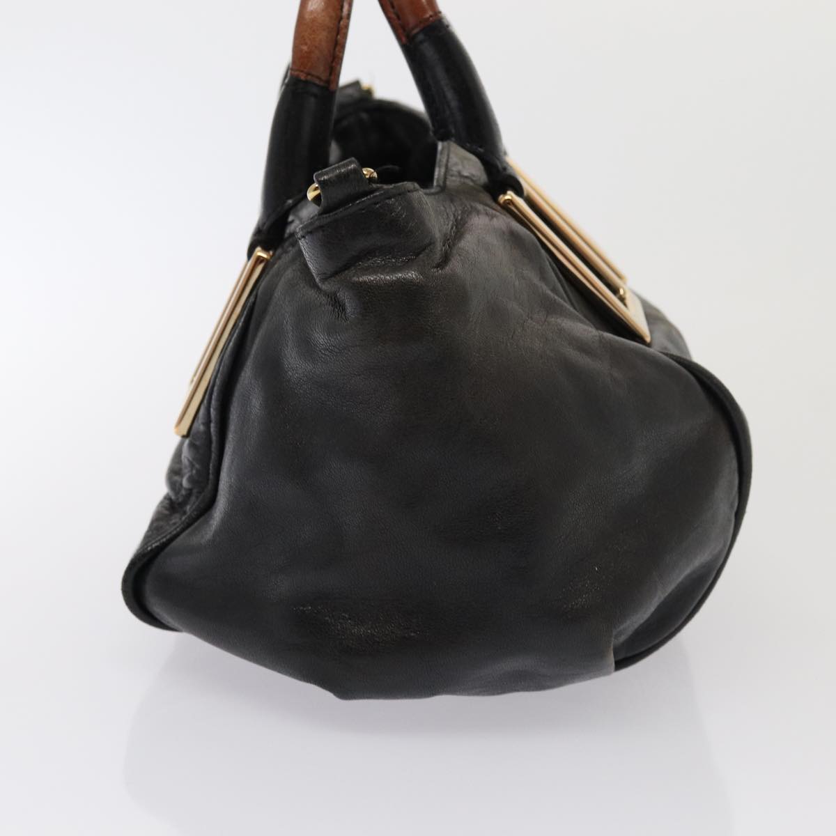 Chloe Etel Hand Bag Leather 2way Black Auth hk1396