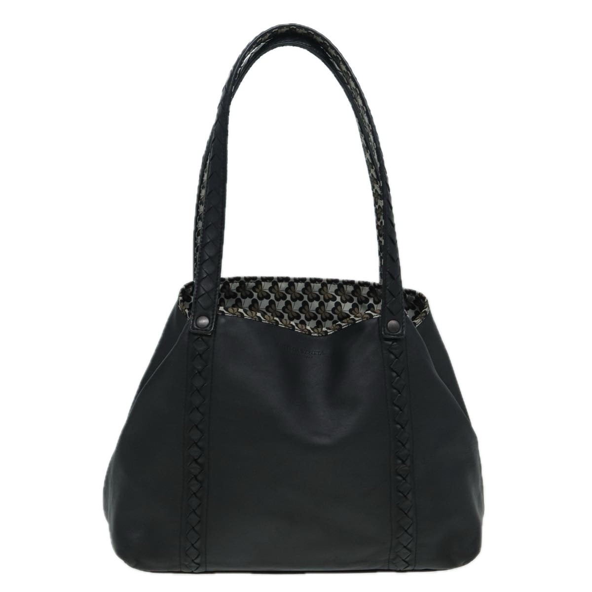 BOTTEGA VENETA Tote Bag Leather Black Auth hk1400