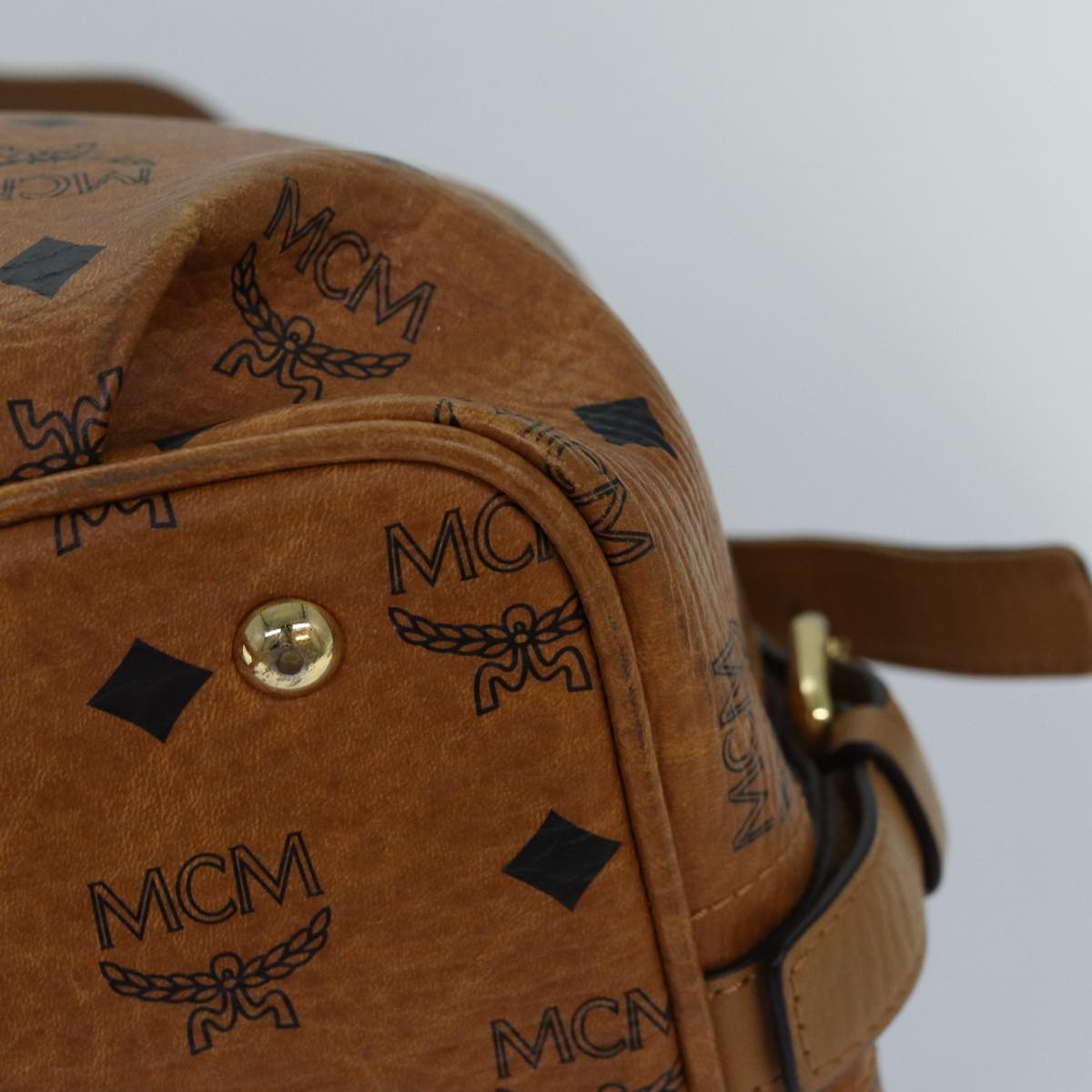 MCM Vicetos Logogram Shoulder Bag PVC Brown Auth hk1402