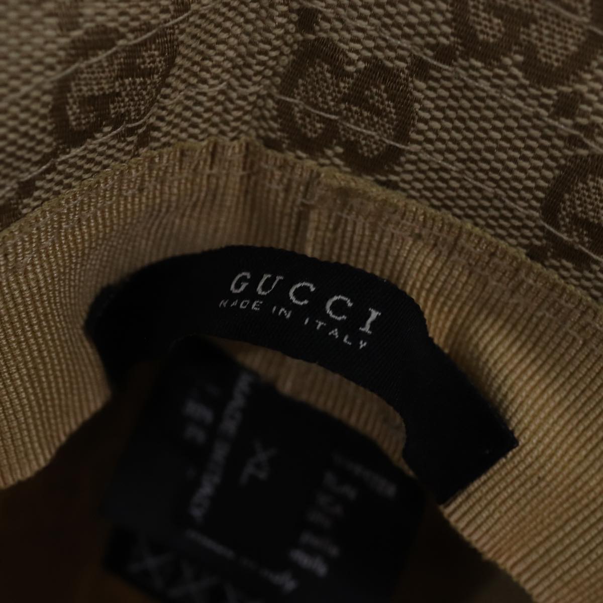 GUCCI GG Canvas Hat XL Beige Auth hk1407