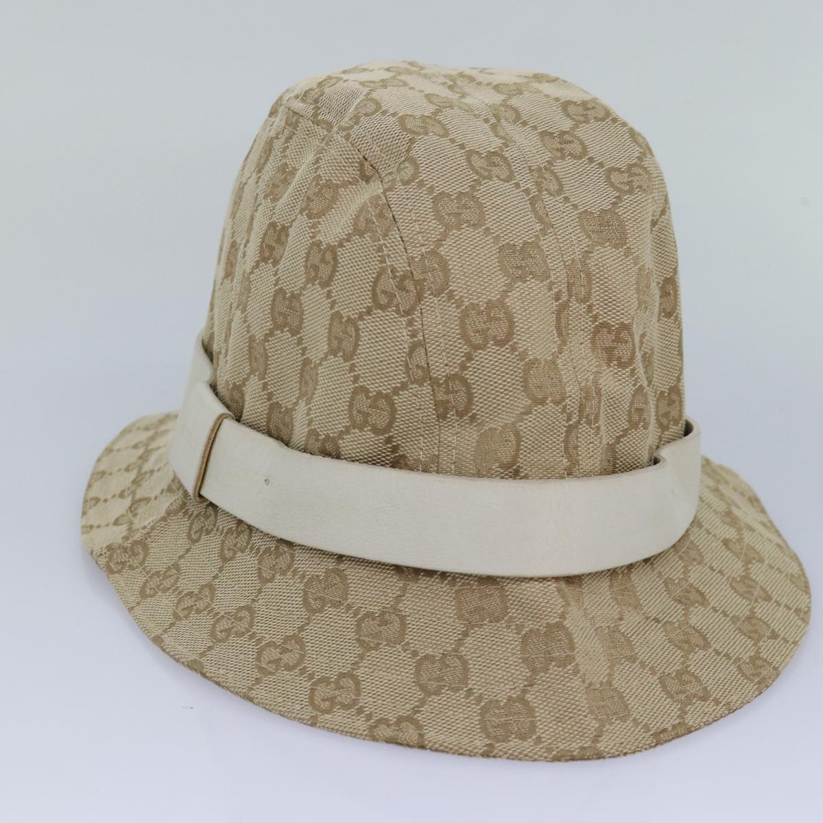 GUCCI GG Canvas Hat XL Beige Auth hk1407