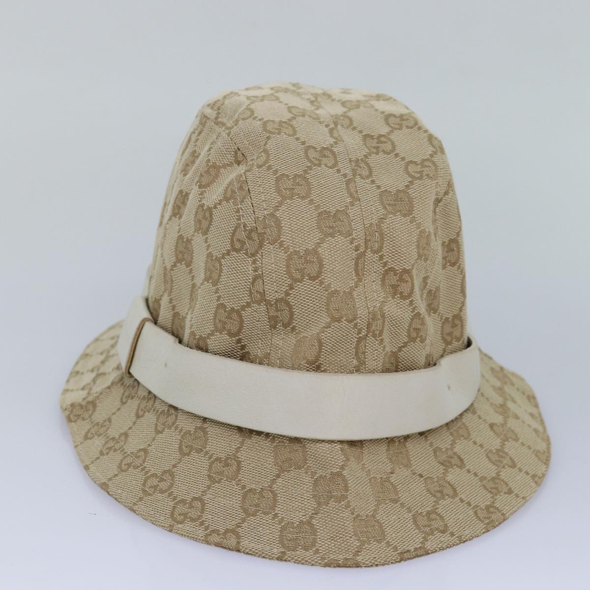 GUCCI GG Canvas Hat XL Beige Auth hk1407