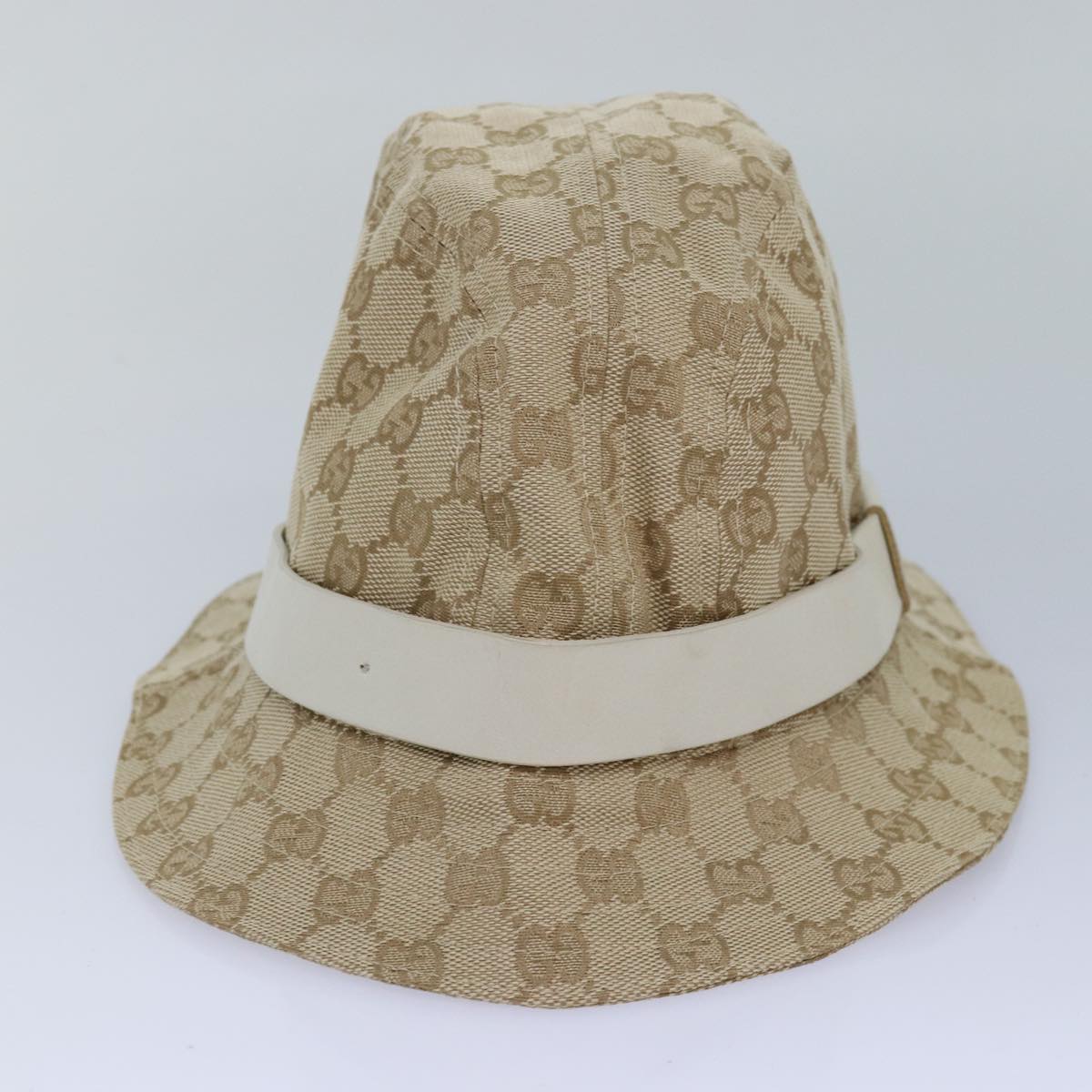 GUCCI GG Canvas Hat XL Beige Auth hk1407