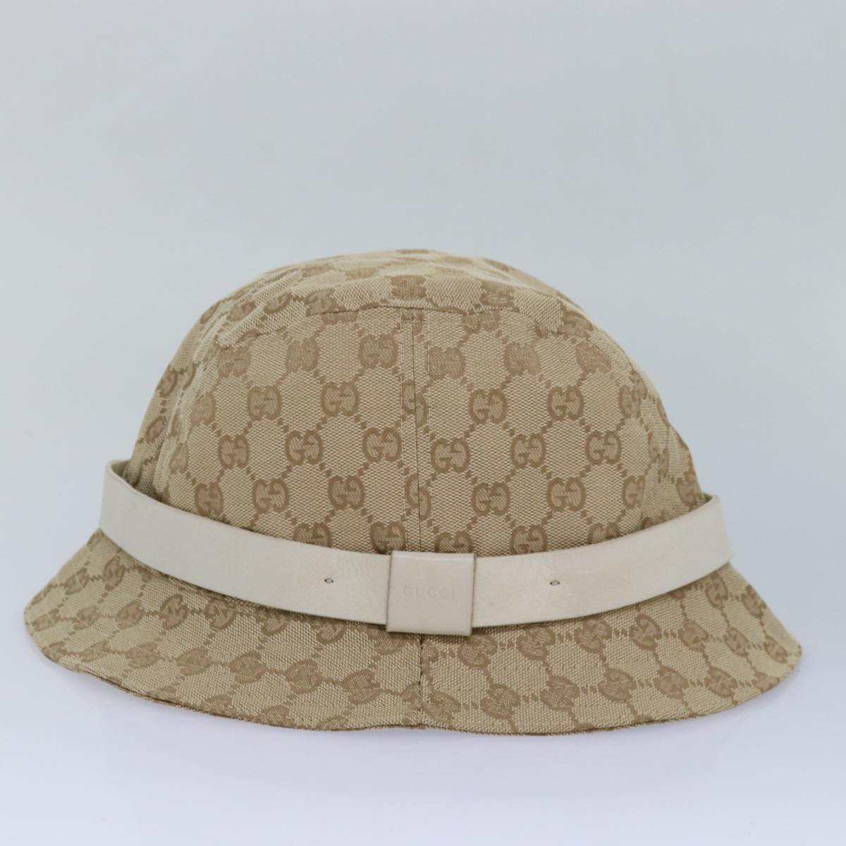 GUCCI GG Canvas Hat XL Beige Auth hk1407