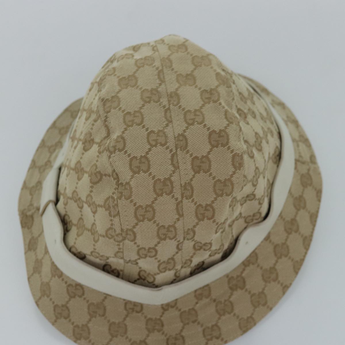 GUCCI GG Canvas Hat XL Beige Auth hk1407