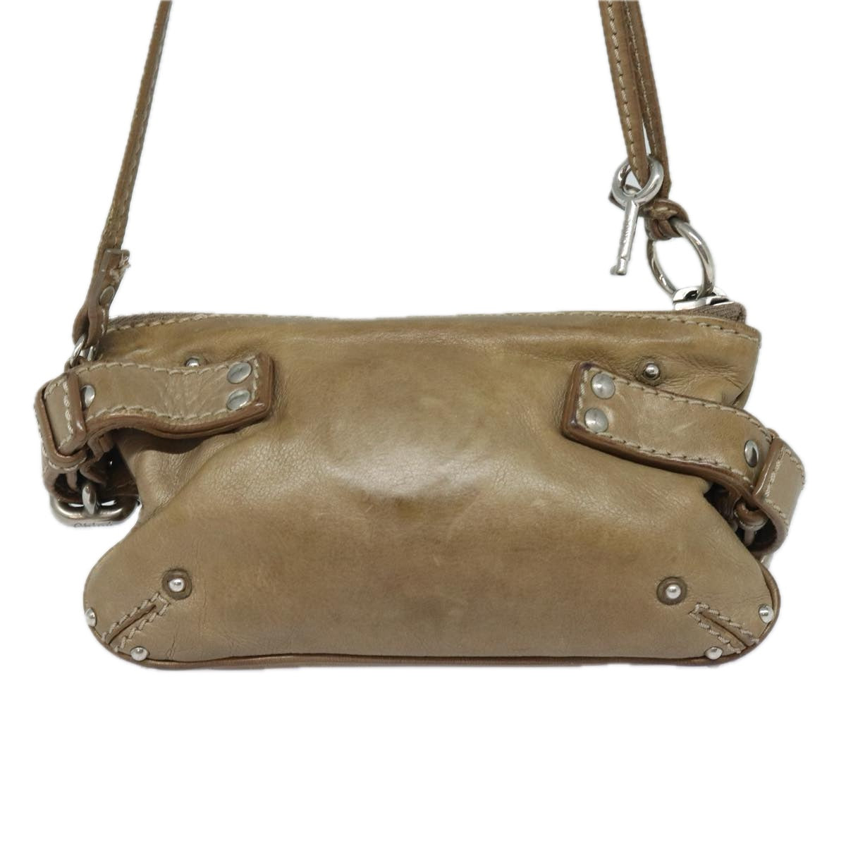 Chloe Shoulder Bag Leather Brown Auth hk1411