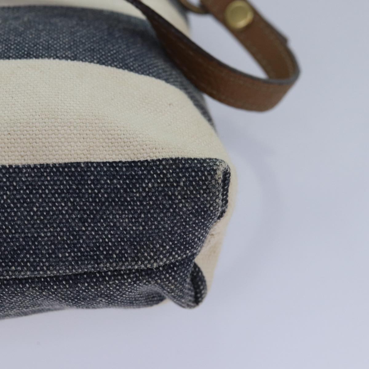 BURBERRY Blue Label Hand Bag Canvas Navy Beige Brown Auth hk1415