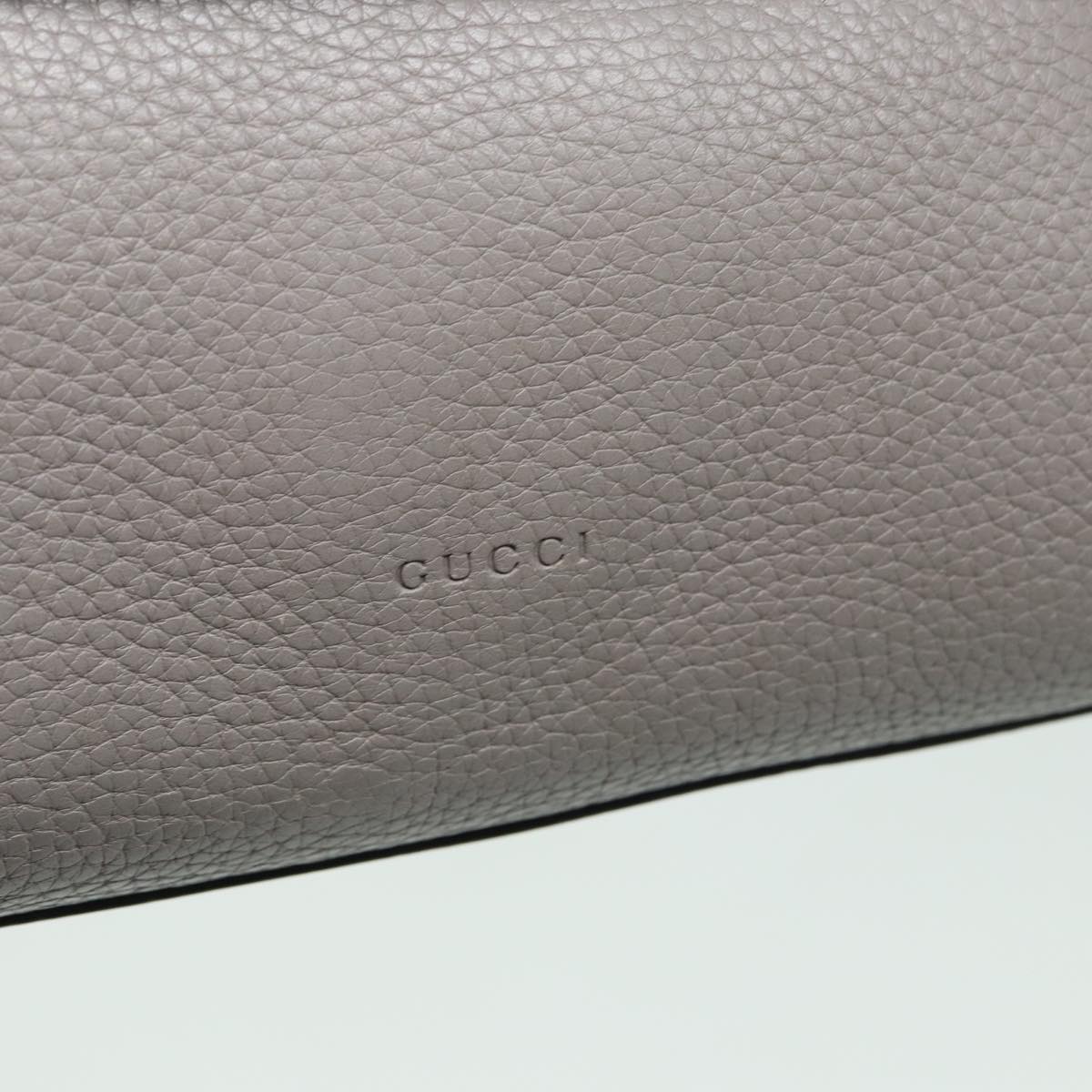 GUCCI Bamboo Daily Hand Bag Leather Gray 370831 Auth hk1420