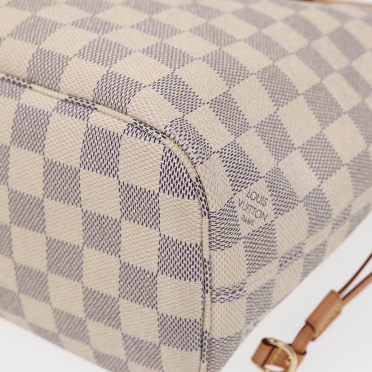 LOUIS VUITTON Damier Azur Neverfull PM Tote Bag N41362 LV Auth hk1426A