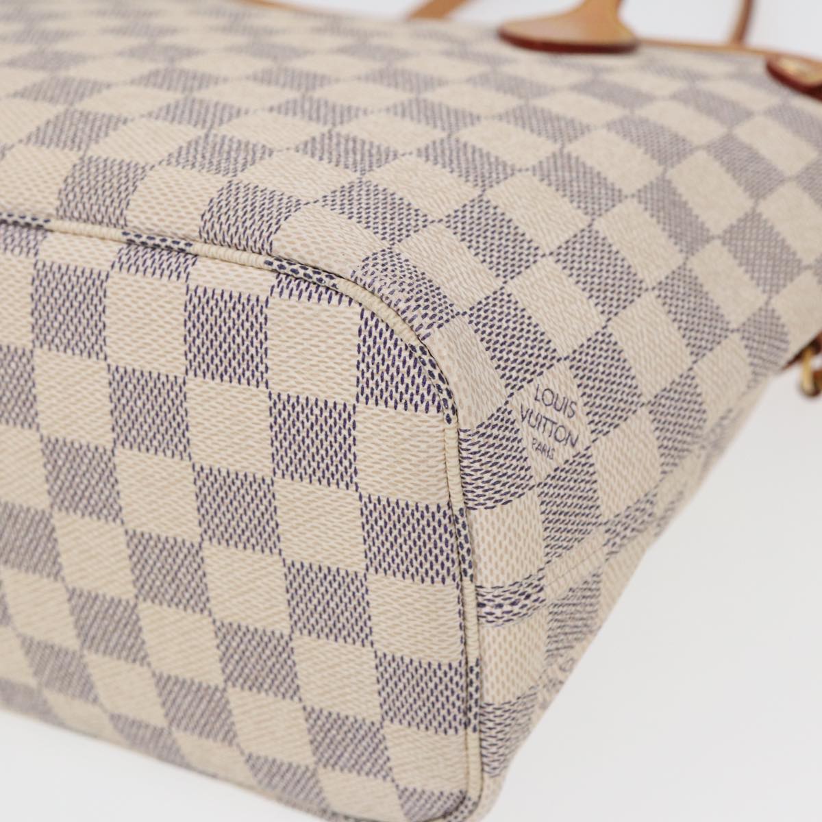 LOUIS VUITTON Damier Azur Neverfull PM Tote Bag N41362 LV Auth hk1426A