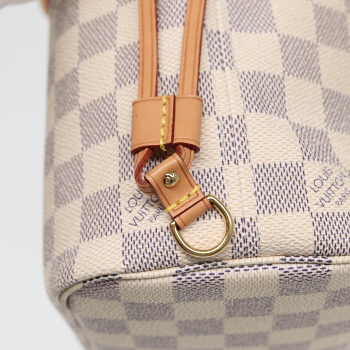 LOUIS VUITTON Damier Azur Neverfull PM Tote Bag N41362 LV Auth hk1426A