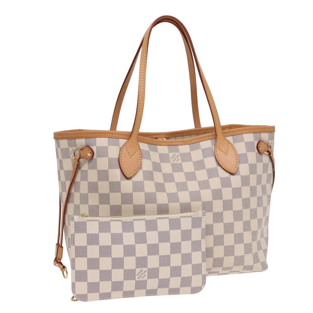 LOUIS VUITTON Damier Azur Neverfull PM Tote Bag N41362 LV Auth hk1426A