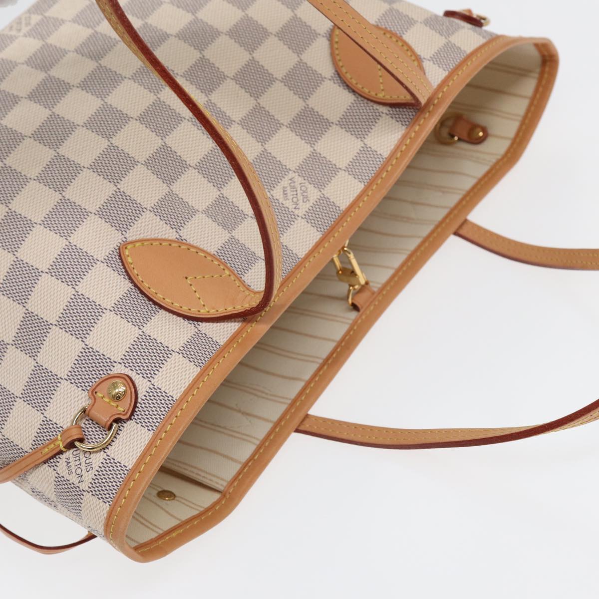 LOUIS VUITTON Damier Azur Neverfull PM Tote Bag N41362 LV Auth hk1426A