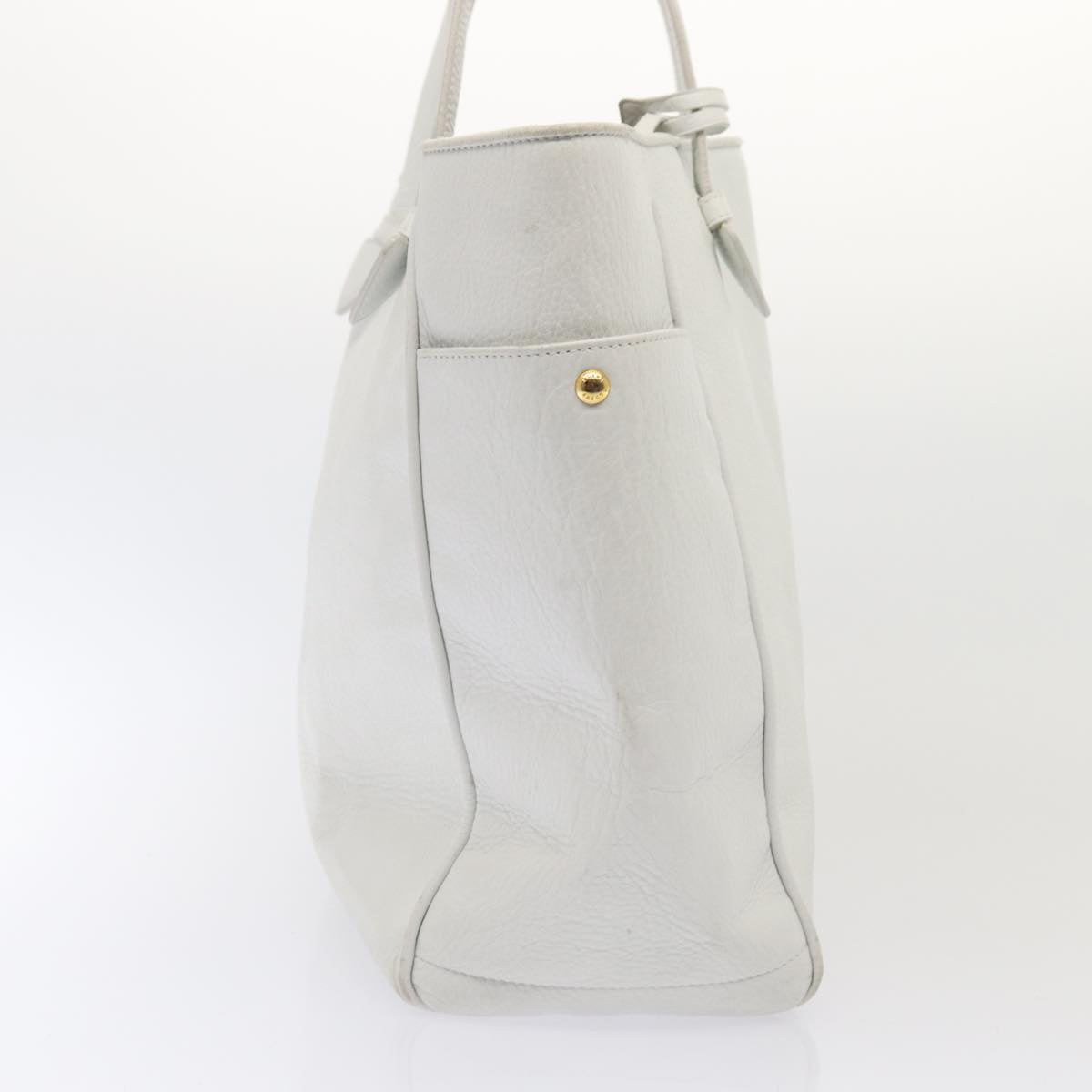 LOEWE Heritage Tote Bag Leather White Auth hk1427