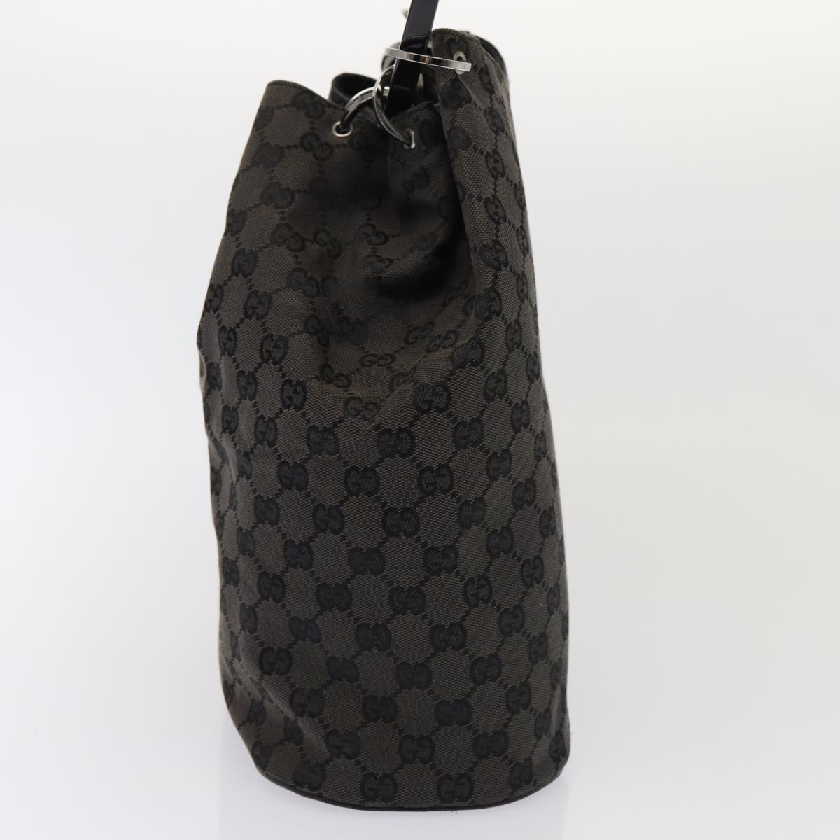 GUCCI GG Canvas Hand Bag Black 001 3738 Auth hk1441