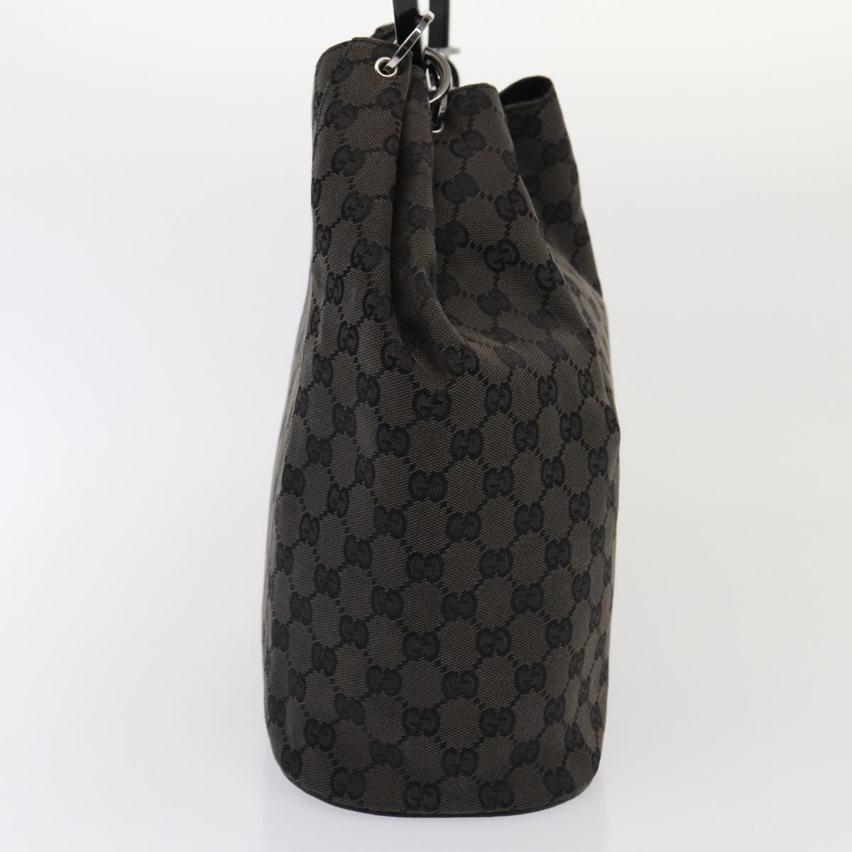 GUCCI GG Canvas Hand Bag Black 001 3738 Auth hk1441