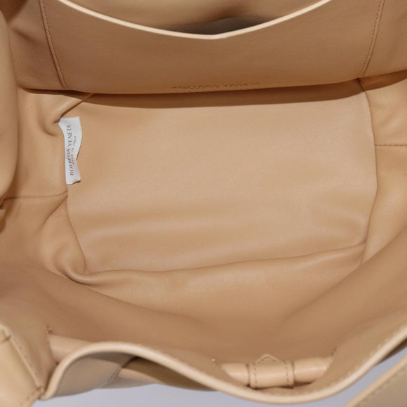 BOTTEGA VENETA Hand Bag Leather 2way Beige Auth hk1443V