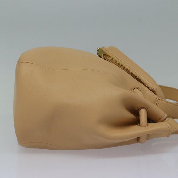 BOTTEGA VENETA Hand Bag Leather 2way Beige Auth hk1443V
