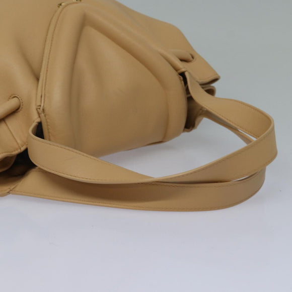 BOTTEGA VENETA Hand Bag Leather 2way Beige Auth hk1443V