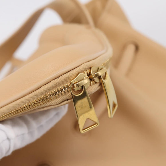 BOTTEGA VENETA Handtasche Leder 2-Wege Beige Auth hk1443V
