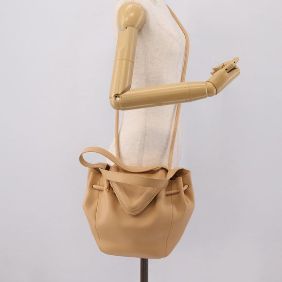 BOTTEGA VENETA Handtasche Leder 2-Wege Beige Auth hk1443V
