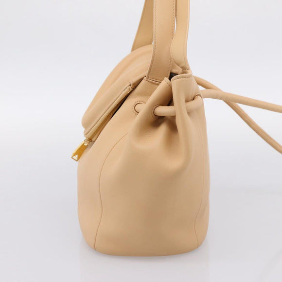 BOTTEGA VENETA Handtasche Leder 2-Wege Beige Auth hk1443V