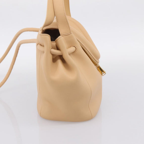 BOTTEGA VENETA Handtasche Leder 2-Wege Beige Auth hk1443V