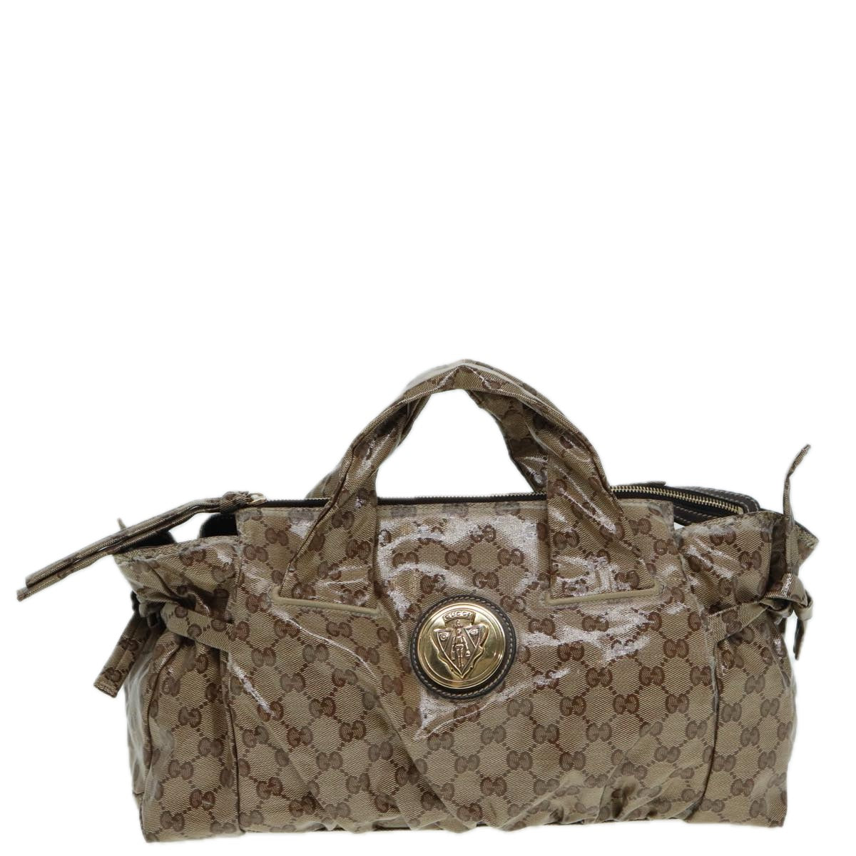 GUCCI GG Crystal Hand Bag Beige 197020 Auth hk1447 - 0