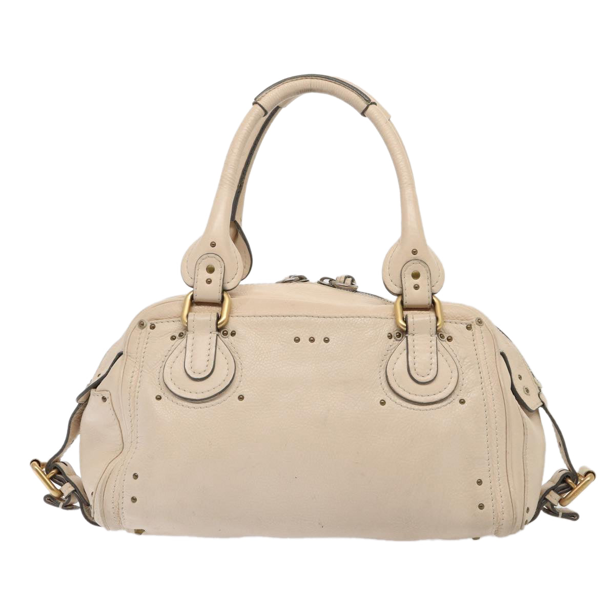 Chloe Paddington Hand Bag Leather Vanilla Auth hk1448 - 0