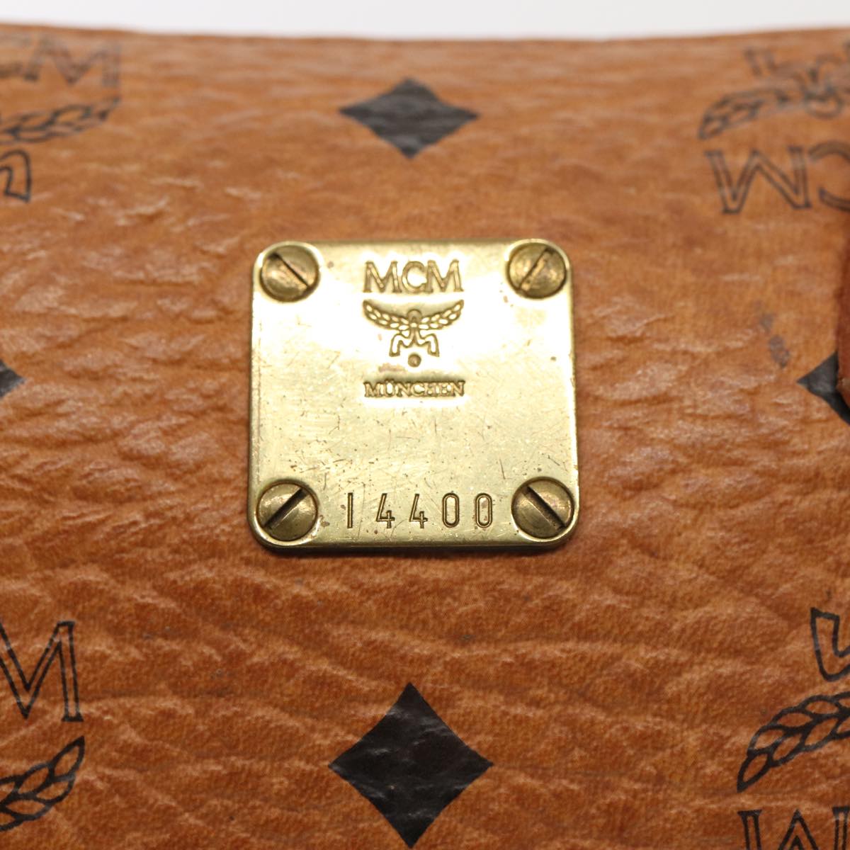 MCM Vicetos Logogram Hand Bag PVC Leather 2way Brown Auth hk1451