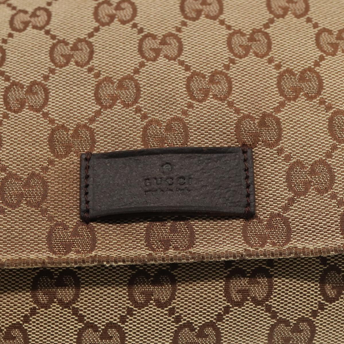 GUCCI GG Canvas Shoulder Bag Beige 146236 Auth hk1458