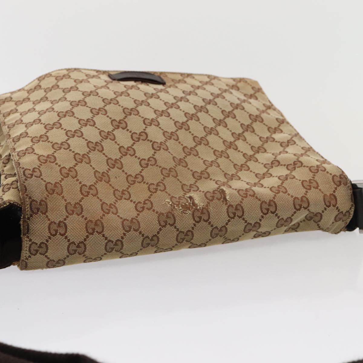 GUCCI GG Canvas Shoulder Bag Beige 146236 Auth hk1458