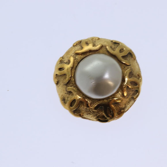 CHANEL COCO Mark Earring metal Gold CC Auth hk1466V