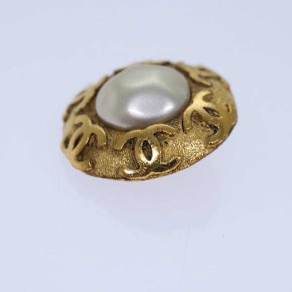 CHANEL COCO Mark Earring metal Gold CC Auth hk1466V