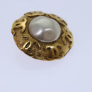 CHANEL COCO Mark Earring metal Gold CC Auth hk1466V-7