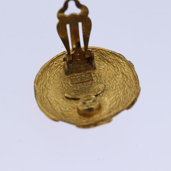 CHANEL COCO Mark Earring metal Gold CC Auth hk1466V