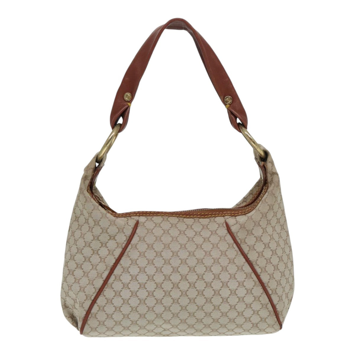 CELINE Macadam Canvas Hand Bag Beige Auth hk1497 - 0