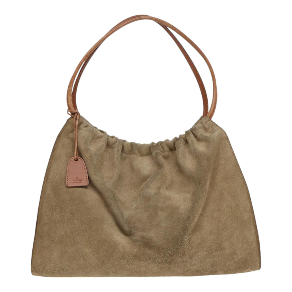 GUCCI Hand Bag Suede Beige Auth hk1499 - 0