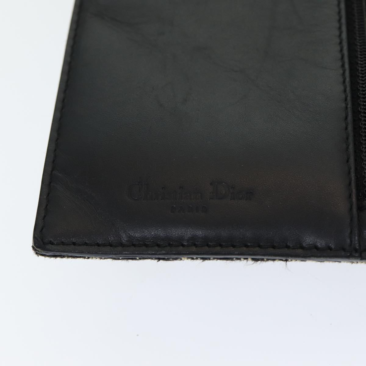 Christian Dior Trotter Canvas Wallet Black Auth hk1508