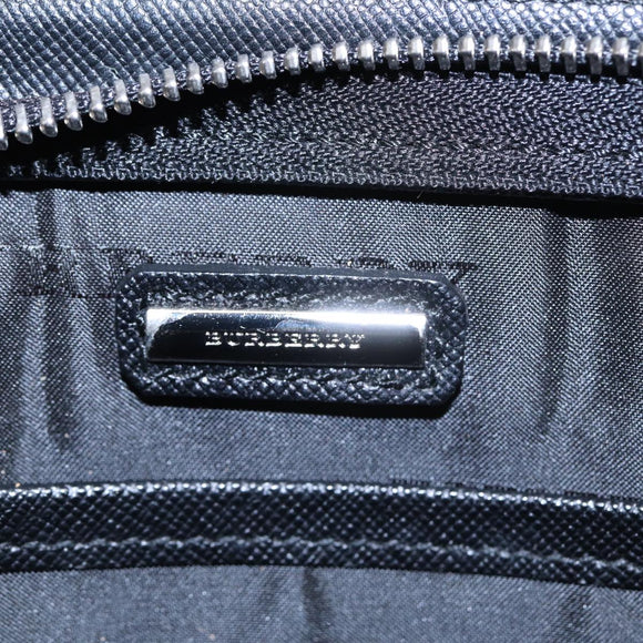 BURBERRY Clutch Bag Leather Black Auth hk1528