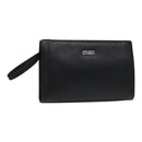 BURBERRY Clutch Bag Leather Black Auth hk1528-1